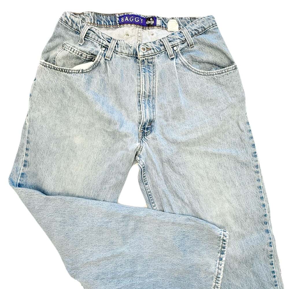 Vtg 90s Levi’s SilverTab BAGGY Pleated Jeans 34x30 /36x30 USA Made Cotton Grunge